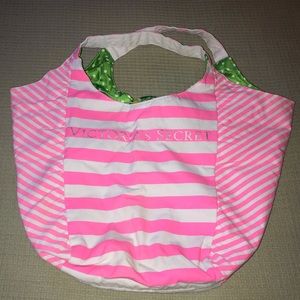 Pink&White Victoria’s Secret beach bag/boho tote